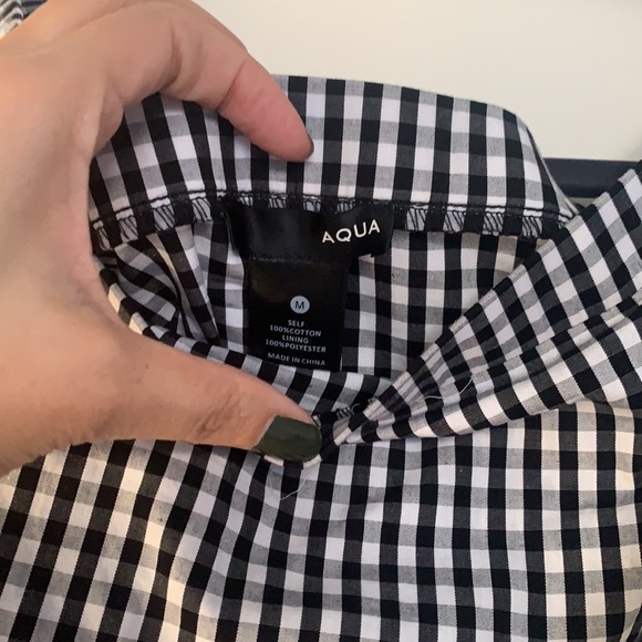 Checkered summer top - off shoulder. - Picture 2 of 3